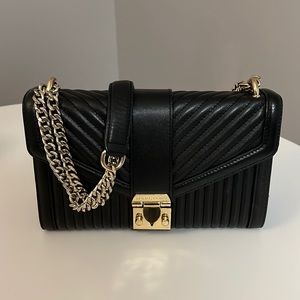 Black Quilted Marciano Crossbody Bag